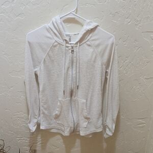 Calvin Klein White Zip-Up Hoodie
